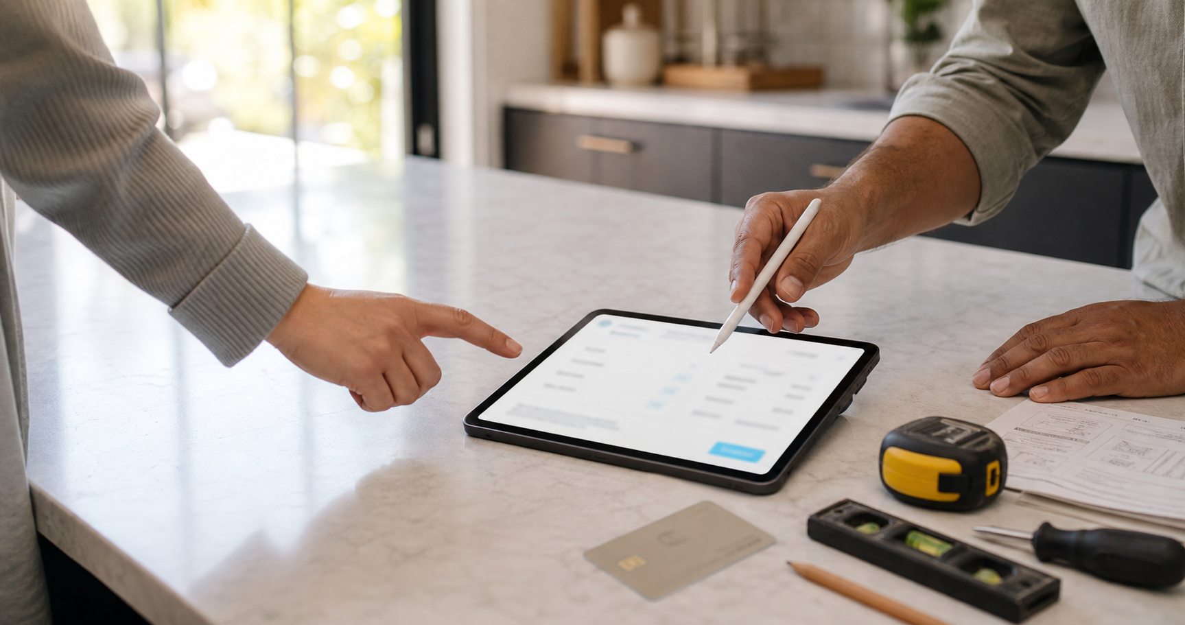 Austin homeowners reviewing service details before booking