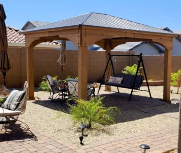 Assembled backyard gazebo structure